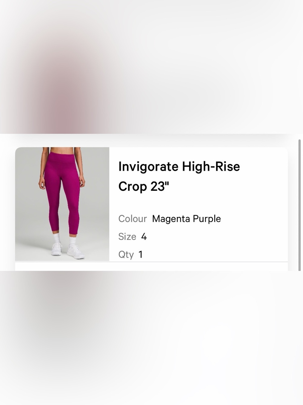 lululemon athletica Invigorate High-Rise Crop 23" - Magenta Purple